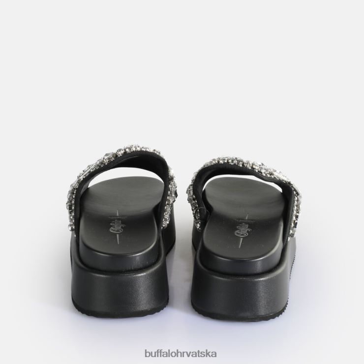 crno Buffalo noa glam klizne sandale s platformom veganske |slajdova TDD6T60